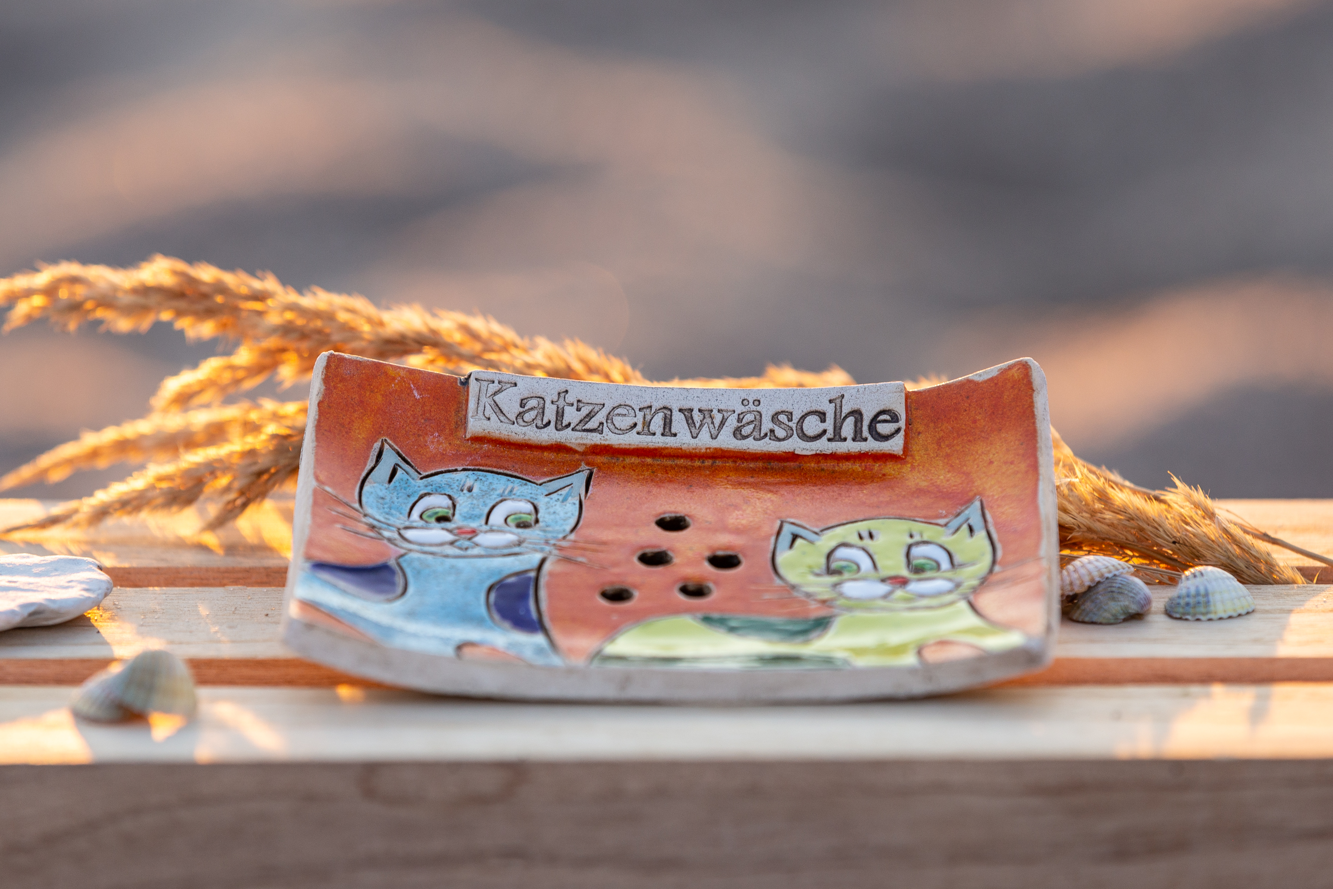 Katzenwäsche orange