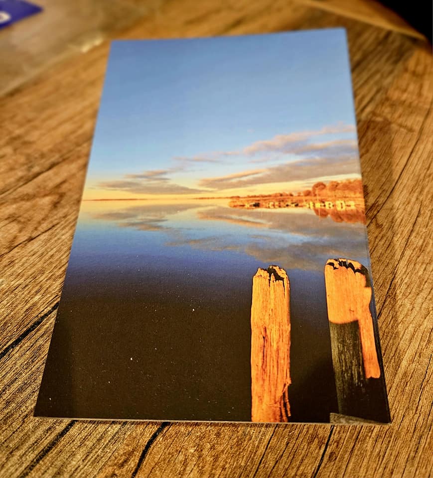 Postkarte Sonnenaufgang Hafen Kuhle